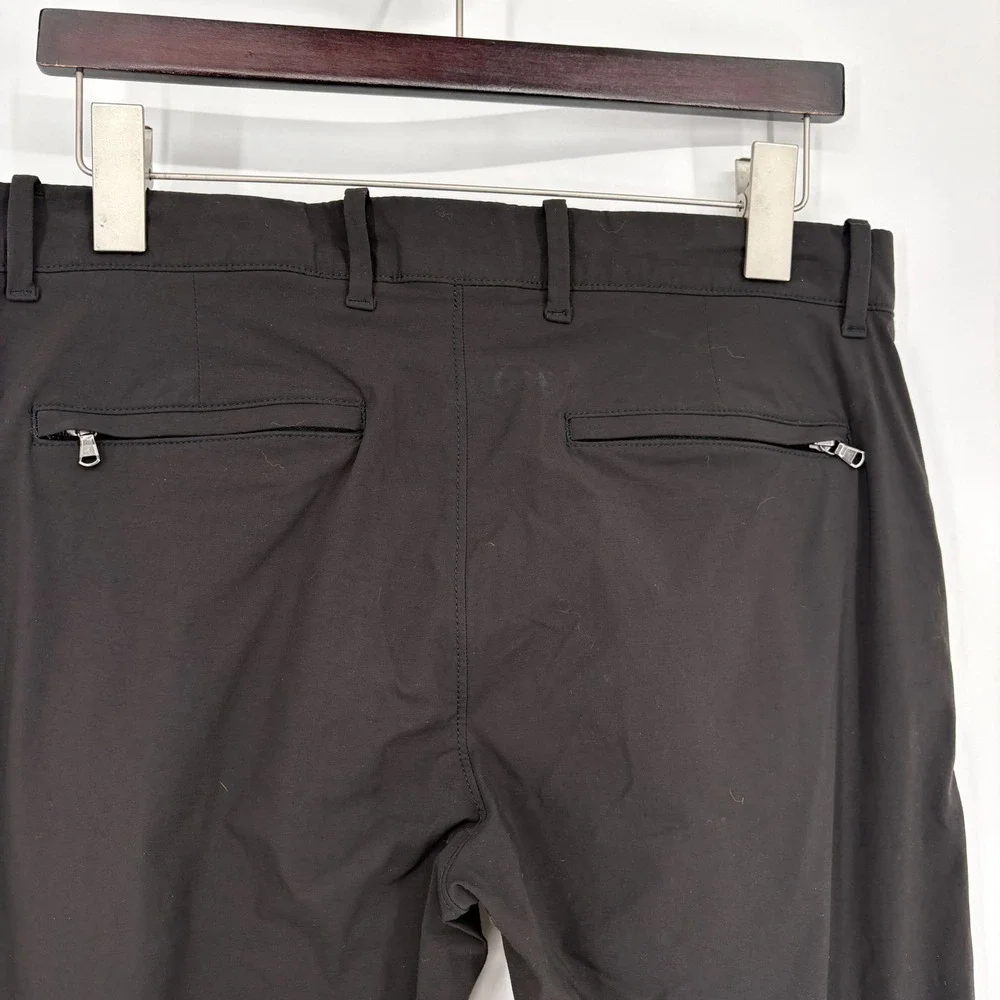 J.Crew 484 Slim Stretch Tech Pant  Size 29/30 Black Zip pockets
